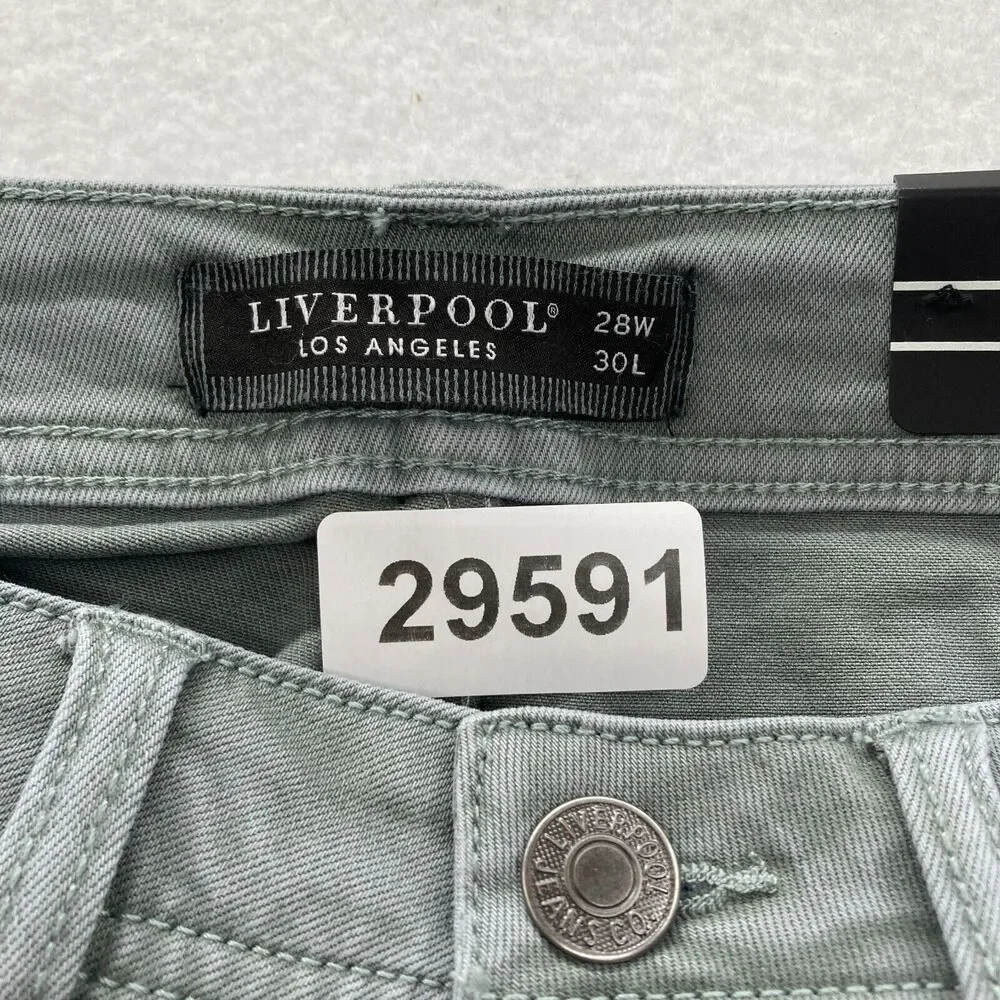 Liverpool Regent Relaxed Straight 5 Pocket Pants Mens 28x30 Gray Stretch Chino